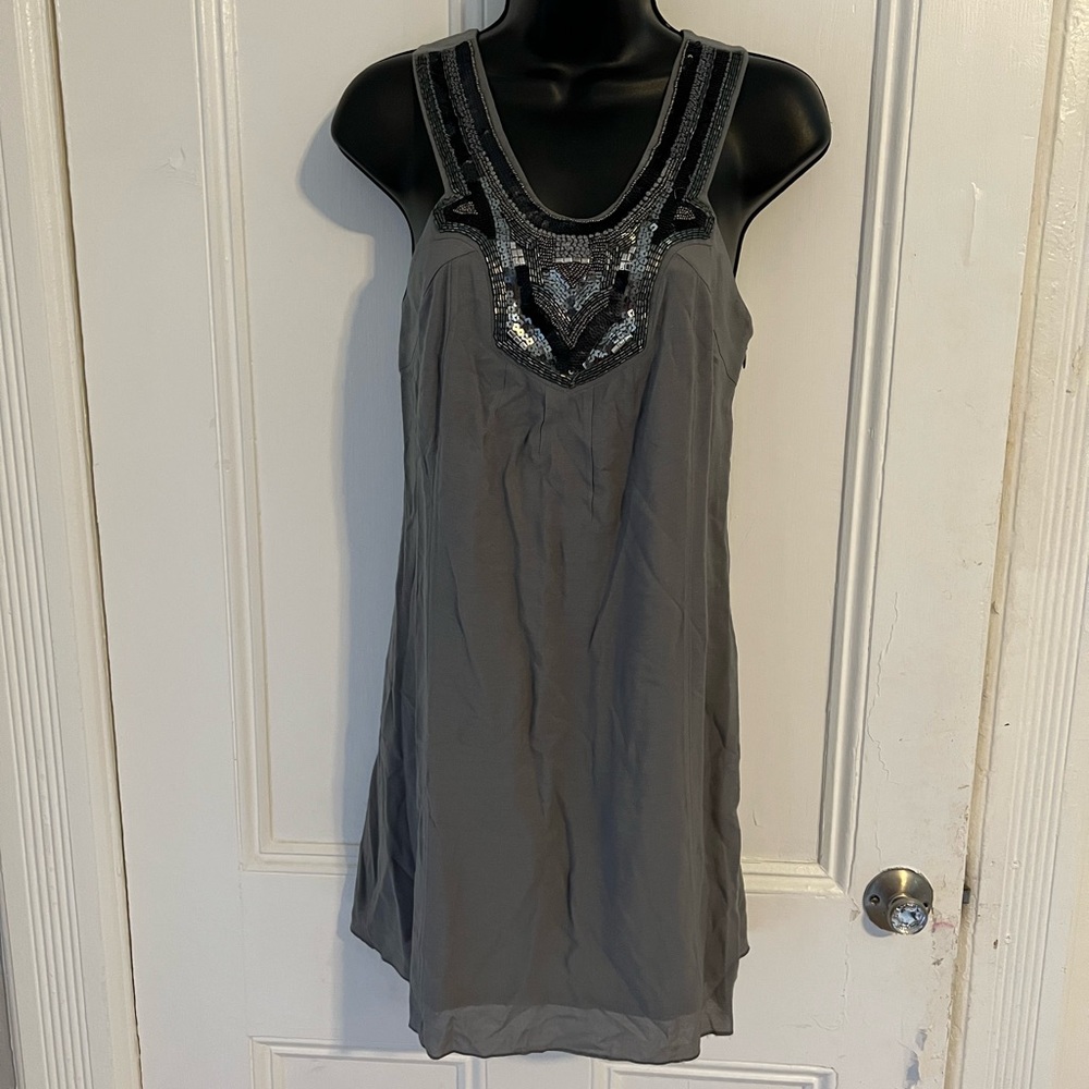 Grey beaded mini